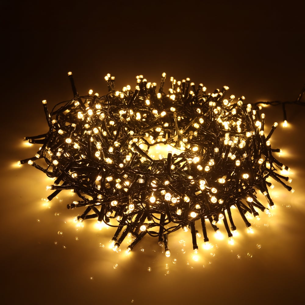 Cordao 1000 Led Uso Externo Fio Verde Bivolt C/strobo (branco Quente) 20m