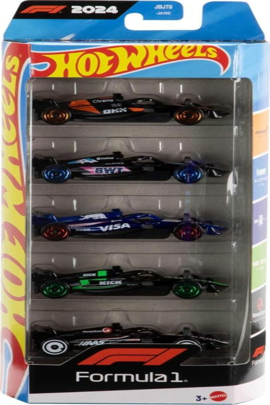 Kit 5 Carrinhos Hot Wheels F1 Racing Mattel JGF58