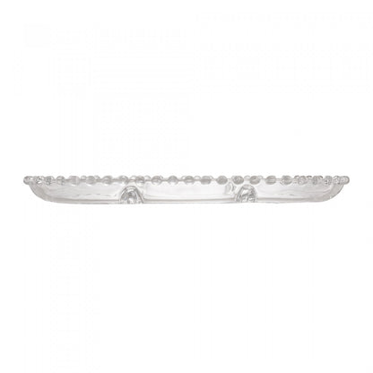 Petisqueira Cristal De Chumbo C/3 Divisoes Oval Pearl 30x15x2cm