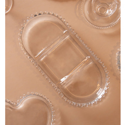Petisqueira Cristal De Chumbo C/3 Divisoes Oval Pearl 30x15x2cm