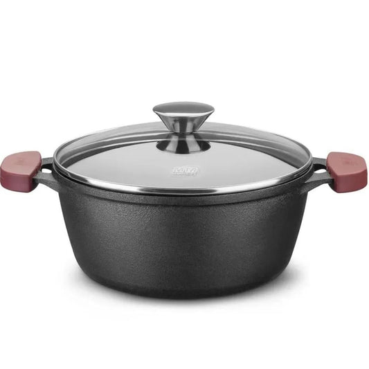 CAÇAROLA FERRO FUNDIDO TAMPA DE VIDRO MTA 22 CM 8341
