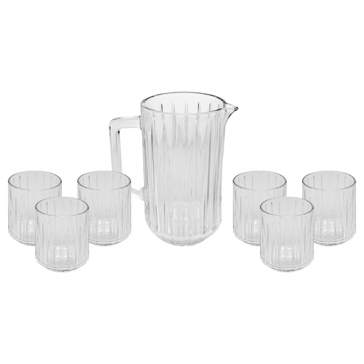 Cj 7 Pecas Jarra Com 6 Copos De Cristal Bangkok 1,45L/300ML