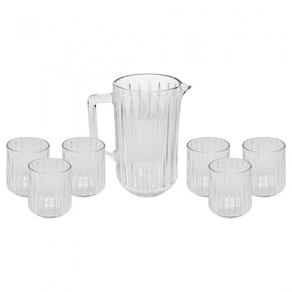Cj 7 Pecas Jarra Com 6 Copos De Cristal Bangkok 1,45L/300ML