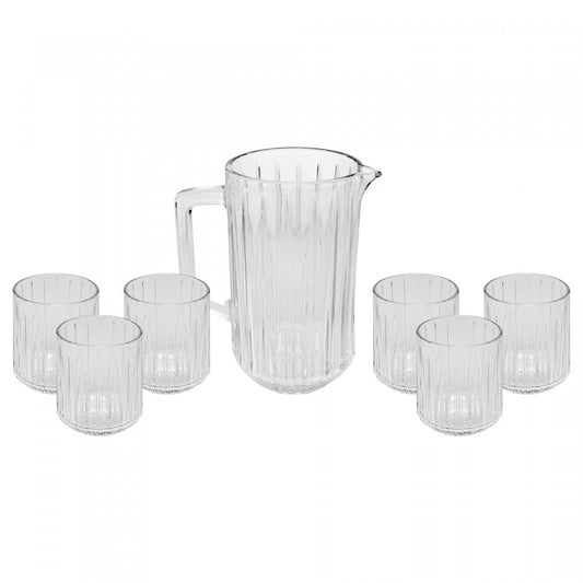 Cj 7 Pecas Jarra Com 6 Copos De Cristal Bangkok 1,45L/300ML