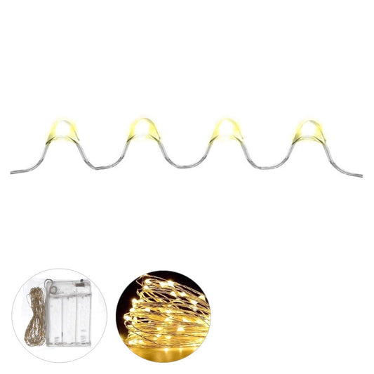 Cordao 50 Led Fio DE Fada Luz Fixa A Pilha (branco Quente) 5m