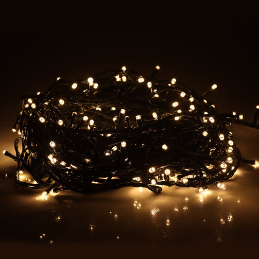 Cordao 500 Led Fio Verde C/8 Func 220V (branco Quente) 40m