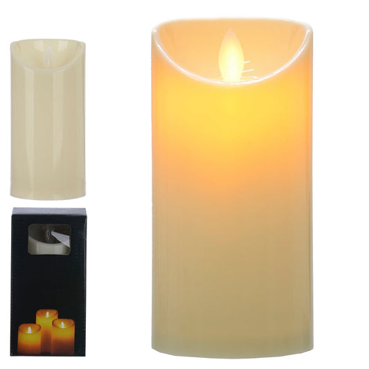 Vela Led Chama Dancante Plt (bege) 15X7,5cm