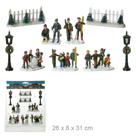 Natal Figuras C/9 Und (colorido) 26X8X31CM