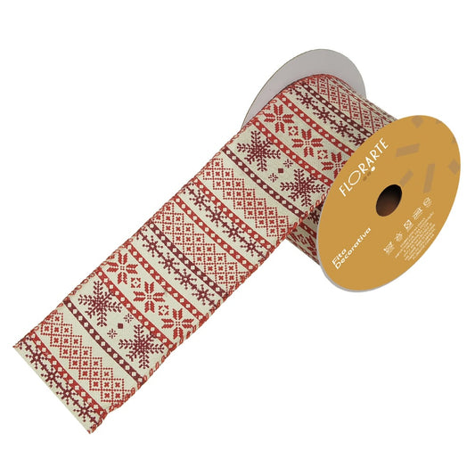 Fita Aramada Linho C/costura (vermelho Branco) 6,3cmX9,14m