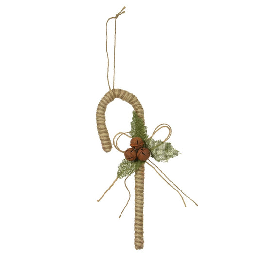 Enfeite Natal Bengala C/guizo (bege) 35cm