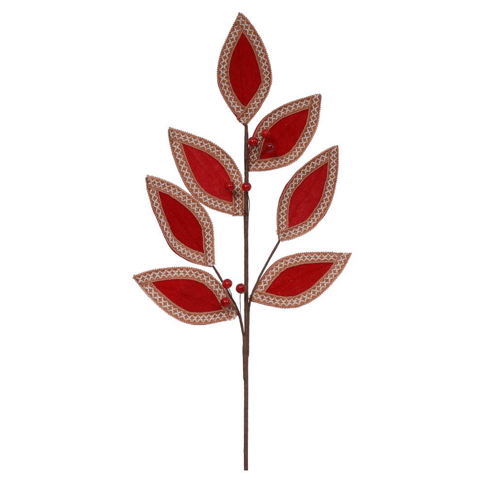 H.natal Folha (vermelho Bege) 64cm
