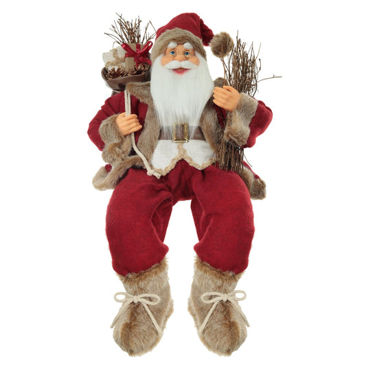 Papai Noel Natal Sentado (vermelho Marrom) 60cm