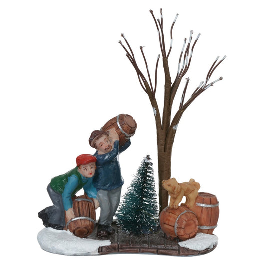 Figura Natal C/barril (colorido) 12,5X9X4,5CM