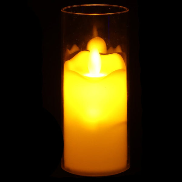 Vela Led Chama Dancante Plt (bege) 12X5cm