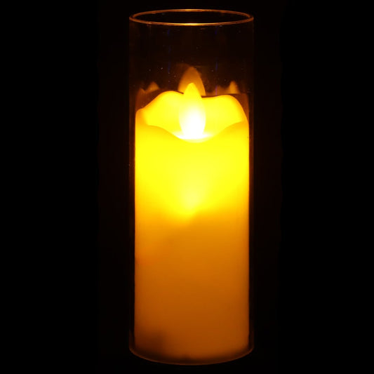 Vela Led Chama Dancante Plt (bege) 15X5cm