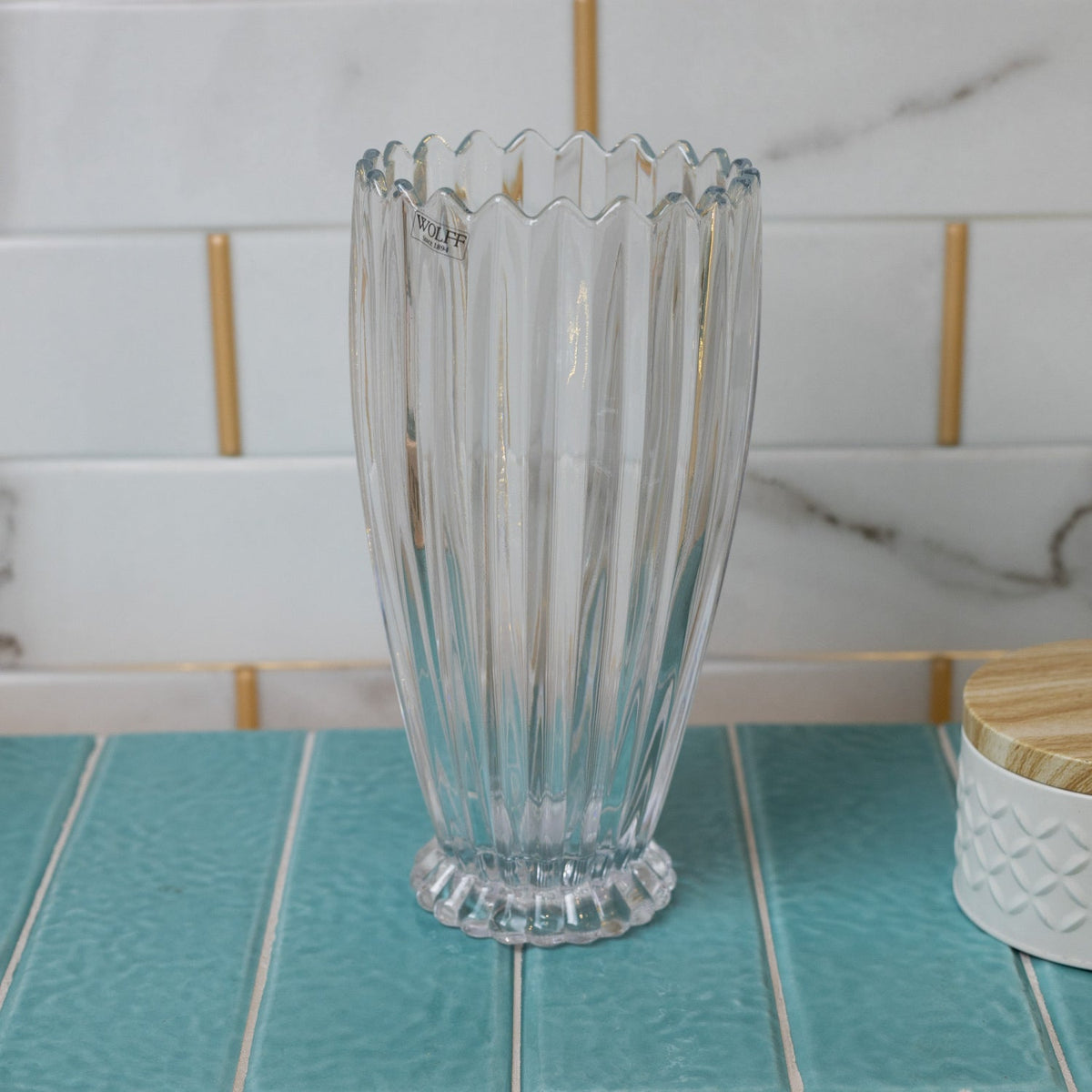 Vaso De Cristal De Chumbo Geneva 14,5CM X 14,5CM X 28CM