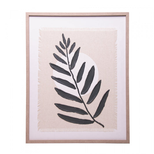 Quadro Decorativo Folha Botanica 40CM X 50CM X 2CM Mdf