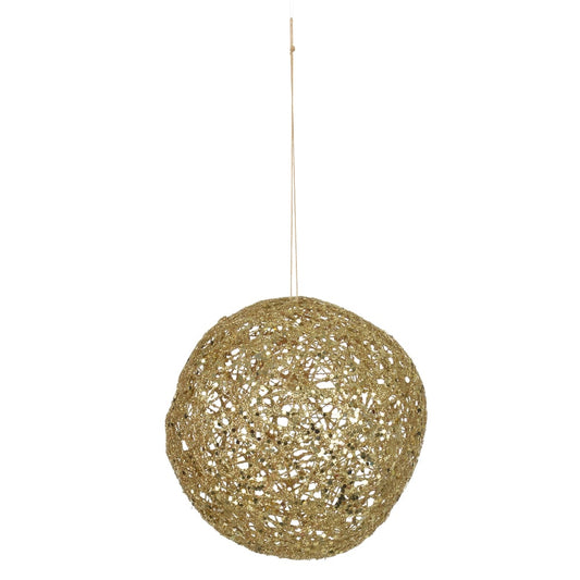 Bola Decorada Natal Aramada (dourado) 15cm