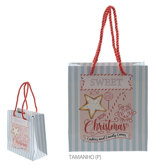 Sacola DE Papel Cookies And Canes (colorido) 15,5X14,3X7cm