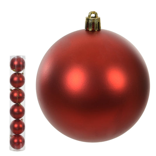 Bola Fosca Tubo C/6 Und (vermelho) 8cm