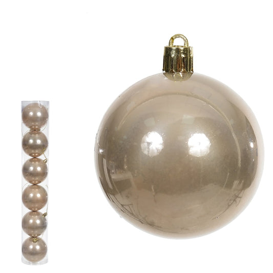 Bola Perolada Tubo C/6 Und (champanhe) 8cm