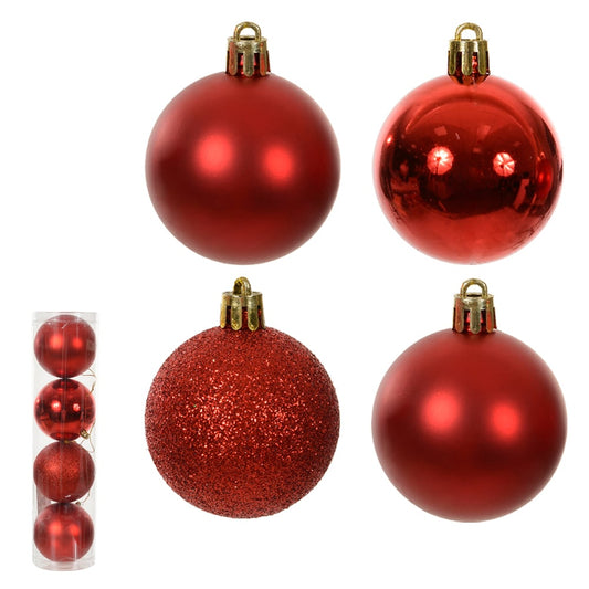 Bola Misto Tubo C/4 Und (vermelho) 10cm