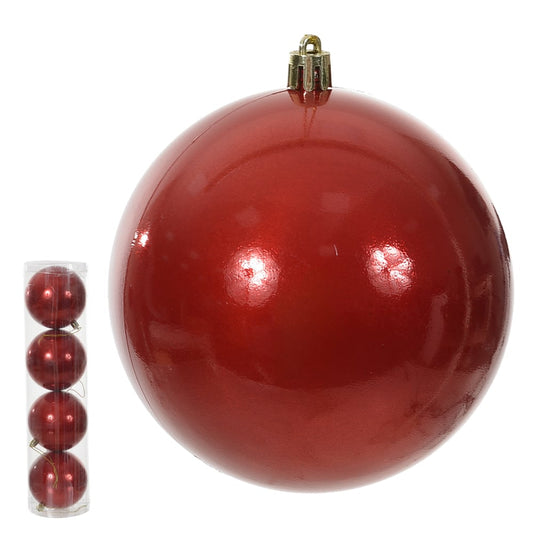 Bola Perolada Tubo C/4 Und (vermelho) 10cm