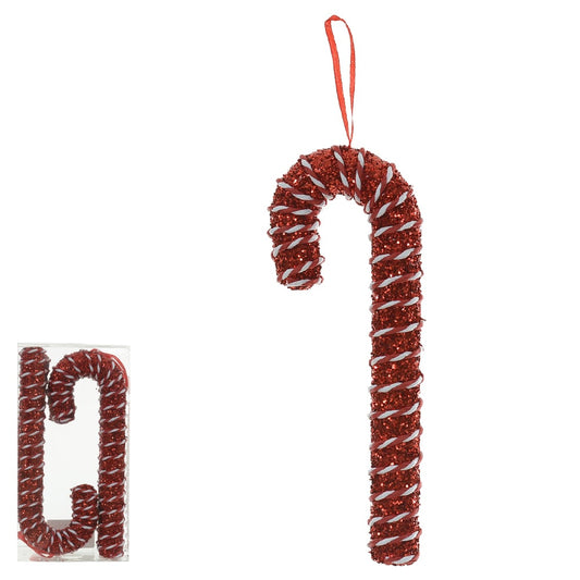Enfeite Natal Bengala C/4 Und Pvc (vermelho) 21X8cm