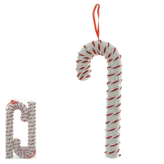 Enfeite Natal Bengala C/4 Und Pvc (branco) 21X8cm