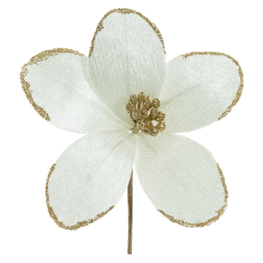 H.bico Papagaio Natal Aveludado C/glitter (off White Glitter Dourado) 14cm
