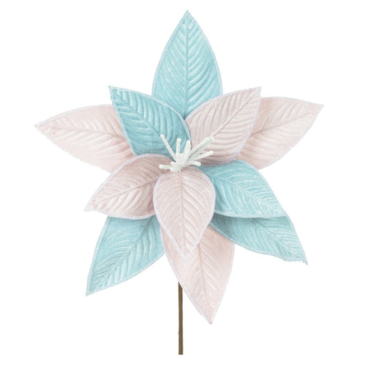 H.bico Papagaio Natal Aveludado C/glitter (rosa Claro Azul Claro) 28cm 32d