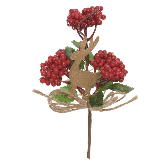 H.pick Berry Natal C/rena (vermelho) 17cm