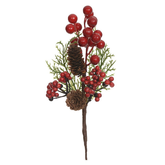 H.pick Berry Natal C/pinha (vermelho) 20cm