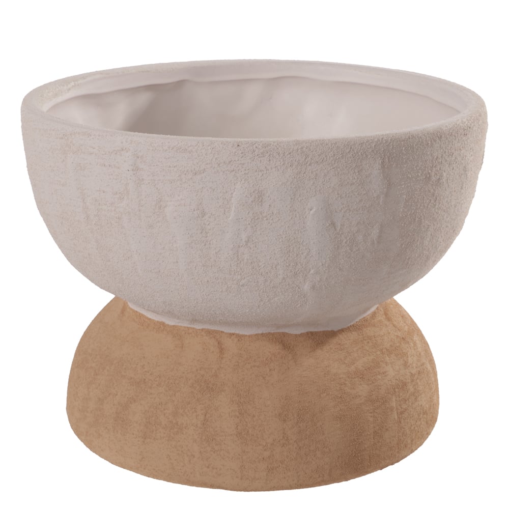 Centro DE Mesa Ceramica (bege Marrom) 14cm 19d