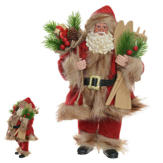 Boneco Natal Papai Noel (vermelho Bege) 28cm