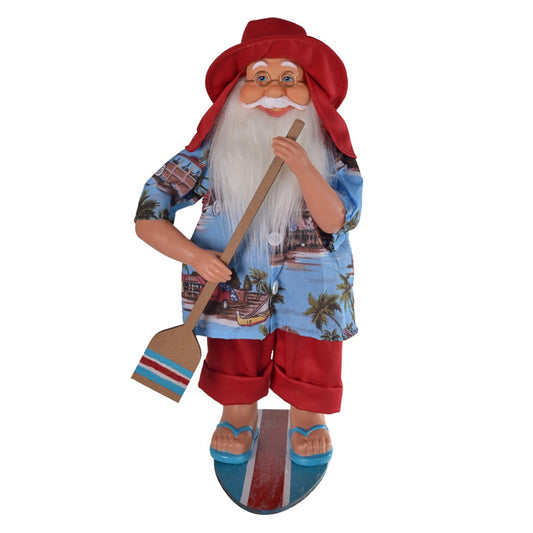 Papai Noel Natal Surfista (vermelho Azul) 40cm