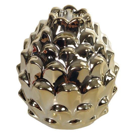 Porta Vela Pinha Decorativa 9,6X8,7X8,7cm (dourado)