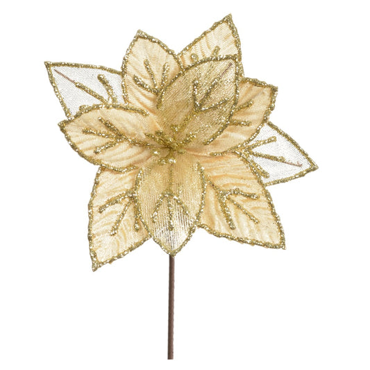 H.bico DE Papagaio Natal Aveludado (dourado) 17cm 17d