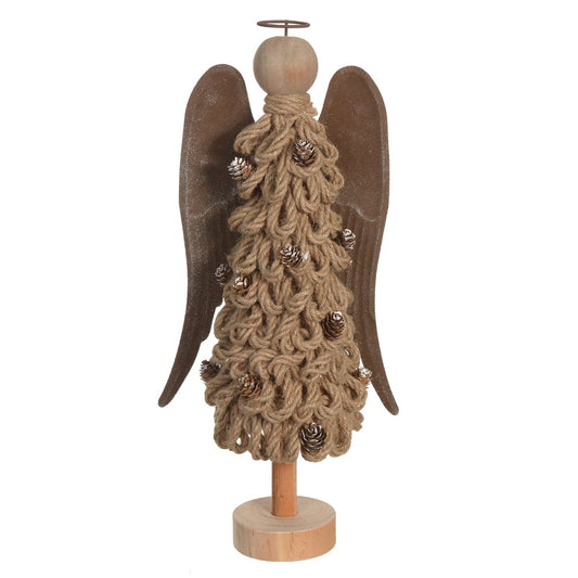 Anjo Decorativo Corda 49X23cm (bege)