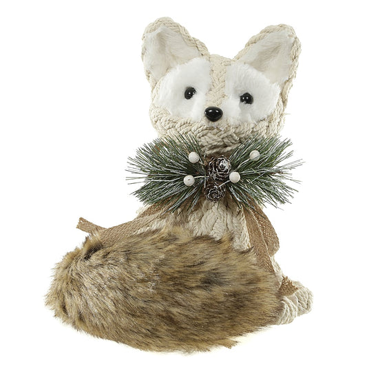 Raposa Natal Sentado (bege) 30X24cm