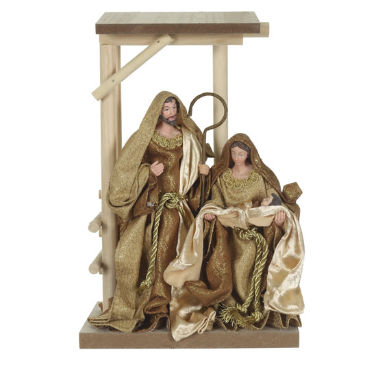 Resina Sacra Natal Sagrada Familia (bege) 32X20cm