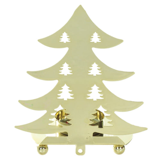 Natal Castical Arvore Decorativa Metal. (dourado) 12,5X7X10,5cm
