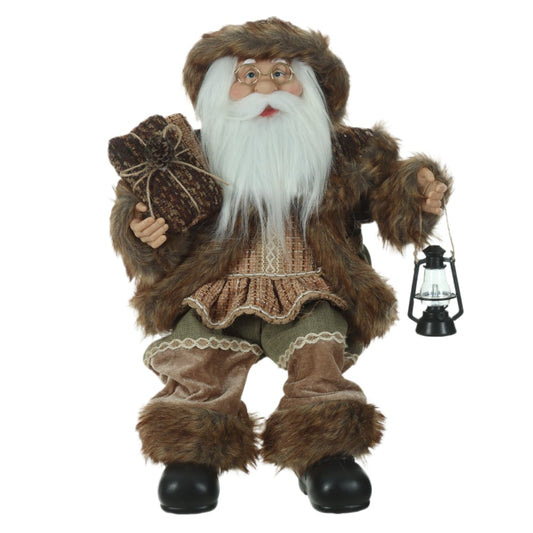 Papai Noel Natal Sentado (bege Marrom) 60cm