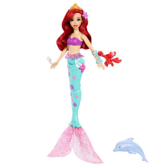 Boneca Articulada - Disney - Princesas - Ariel Com Golfinho E Sebastian - Mattel