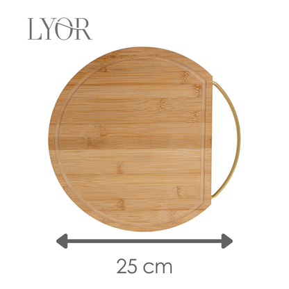 Tabua Redonda Com Alca Nature 25CM X 21CM X 1,5CM Bambu