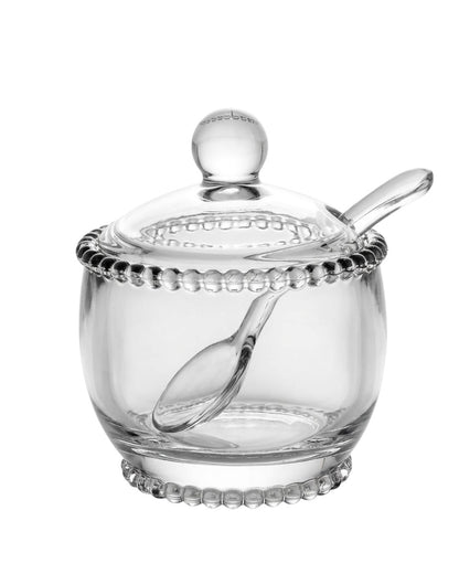 Açucareiro Pearl da Wolff em cristal com tampa e colher