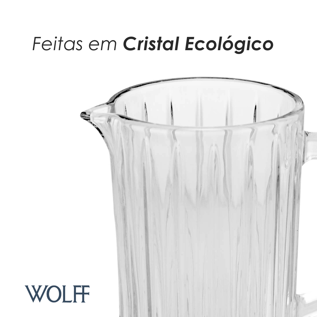 Cj 7 Pecas Jarra Com 6 Copos De Cristal Bangkok 1,45L/300ML