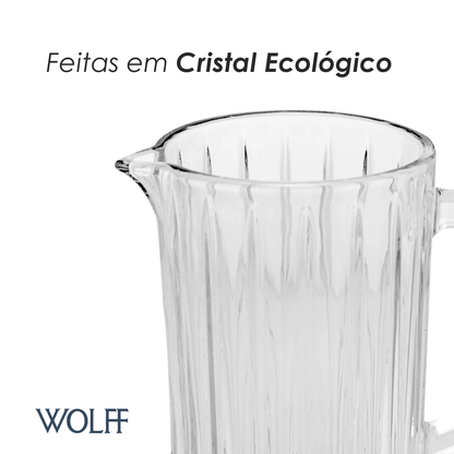 Cj 7 Pecas Jarra Com 6 Copos De Cristal Bangkok 1,45L/300ML