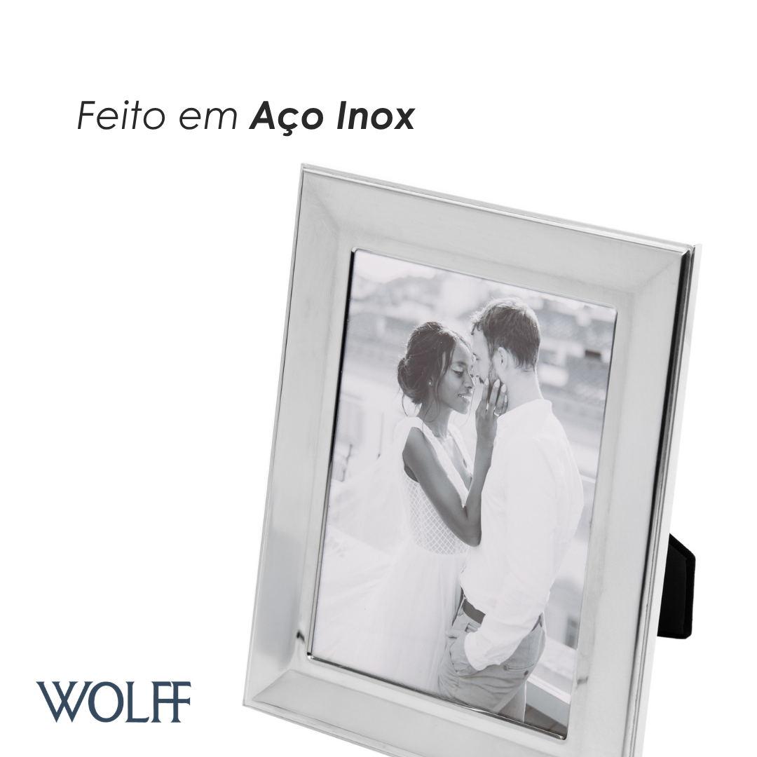 Porta-retrato 13CM X 18CM Prata Aco Inox