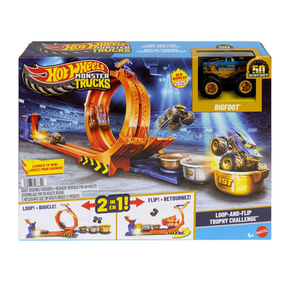Pista de Percurso - Hot Wheels - Monster Trucks - Troféu Bigfoot - Giros Extremos - Mattel